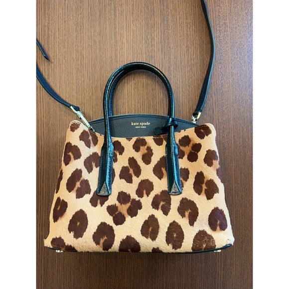 Kate Spade Medium Margaux Leopard Print leather convertible satchel - Picture 4 of 10